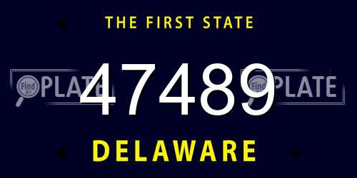 47489 Delaware License Plate