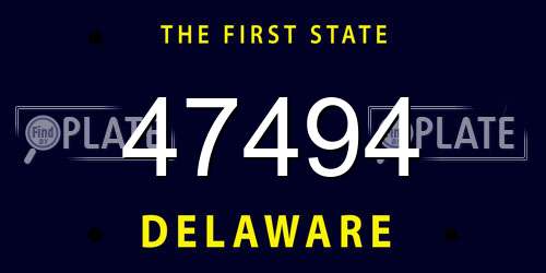 47494 Delaware License Plate