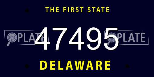 47495 Delaware License Plate