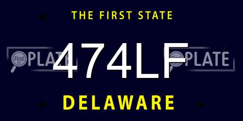 474LF Delaware License Plate