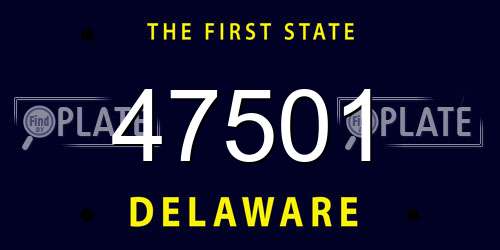 47501 Delaware License Plate