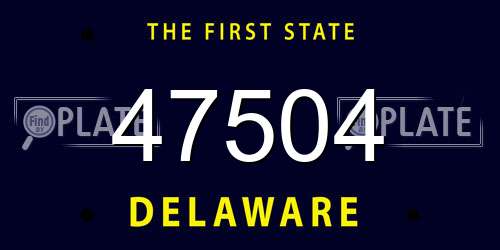 47504 Delaware License Plate