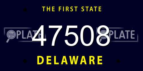 47508 Delaware License Plate