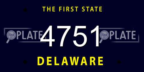 4751 Delaware License Plate