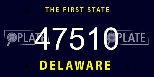 47510 Delaware License Plate