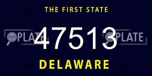 47513 Delaware License Plate