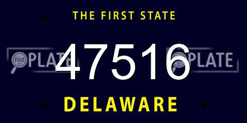 47516 Delaware License Plate