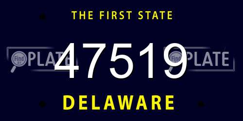 47519 Delaware License Plate