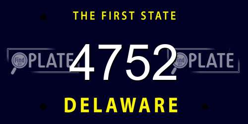 4752 Delaware License Plate