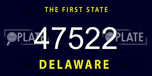 47522 Delaware License Plate