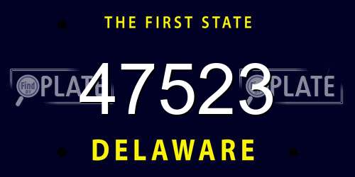 47523 Delaware License Plate