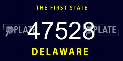 47528 Delaware License Plate