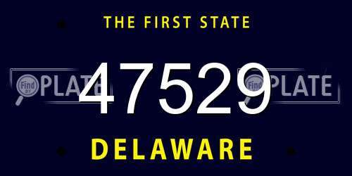 47529 Delaware License Plate
