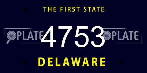 4753 Delaware License Plate