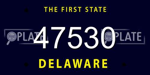 47530 Delaware License Plate