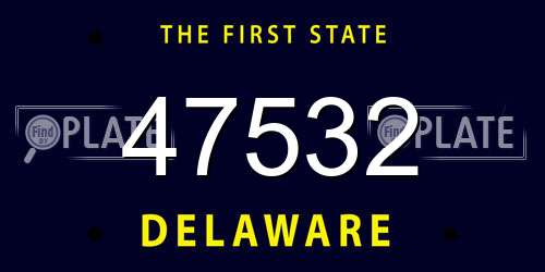 47532 Delaware License Plate