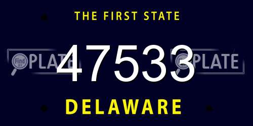 47533 Delaware License Plate