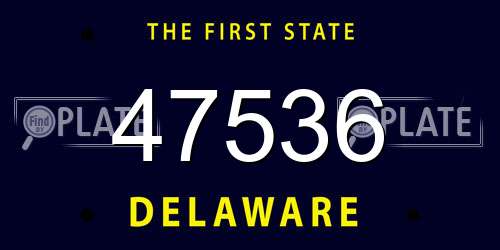 47536 Delaware License Plate