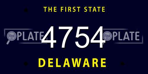 4754 Delaware License Plate