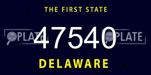 47540 Delaware License Plate