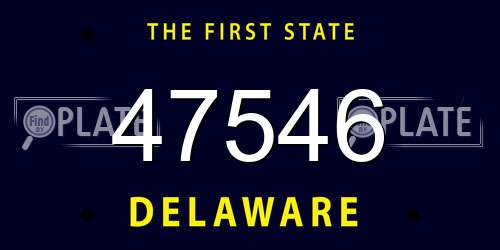 47546 Delaware License Plate