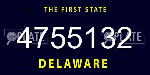 4755132 Delaware License Plate