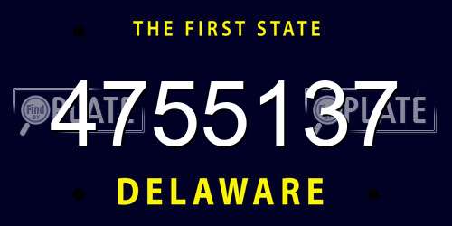 4755137 Delaware License Plate