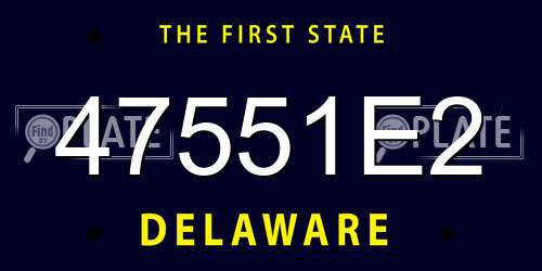 47551E2 Delaware License Plate