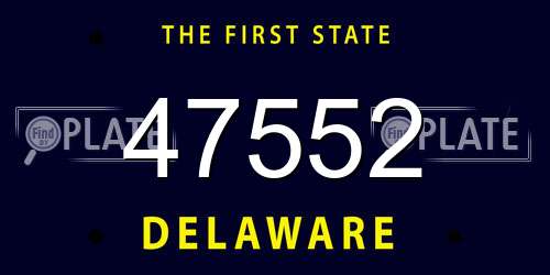 47552 Delaware License Plate