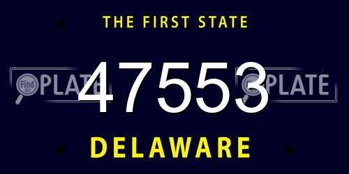 47553 Delaware License Plate