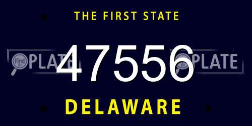 47556 Delaware License Plate