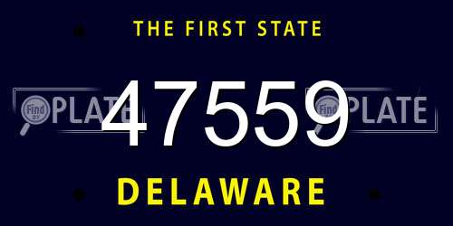47559 Delaware License Plate