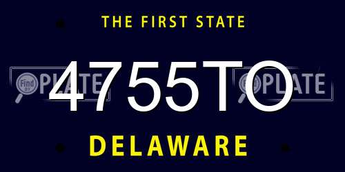4755TO Delaware License Plate
