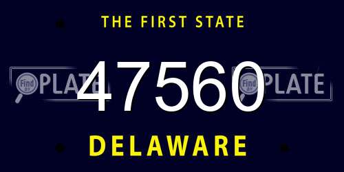 47560 Delaware License Plate