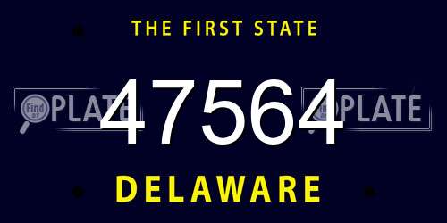 47564 Delaware License Plate