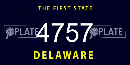 4757 Delaware License Plate