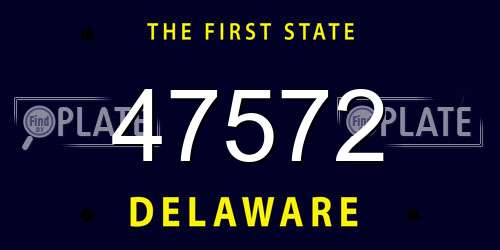 47572 Delaware License Plate