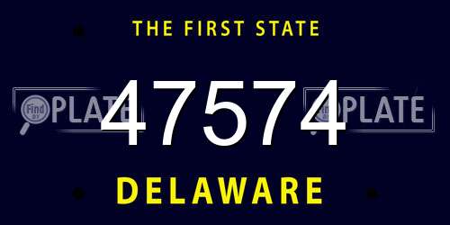 47574 Delaware License Plate