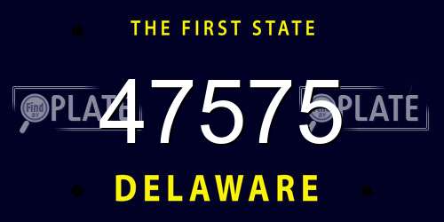 47575 Delaware License Plate