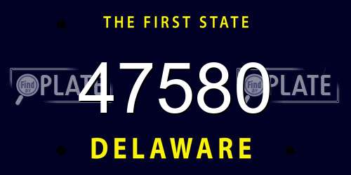 47580 Delaware License Plate
