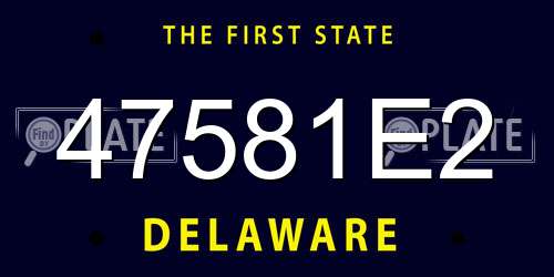 47581E2 Delaware License Plate