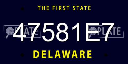 47581E7 Delaware License Plate