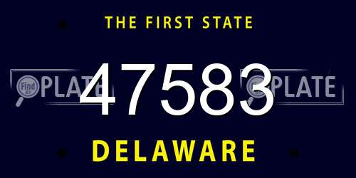 47583 Delaware License Plate