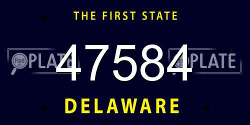 47584 Delaware License Plate