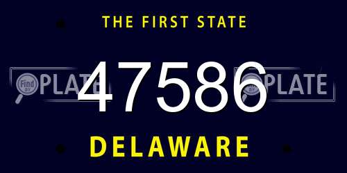 47586 Delaware License Plate