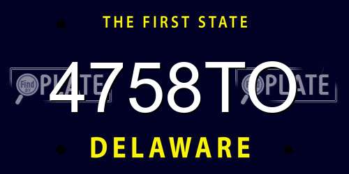 4758TO Delaware License Plate