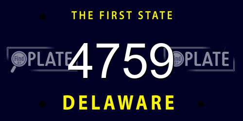 4759 Delaware License Plate