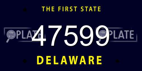 47599 Delaware License Plate