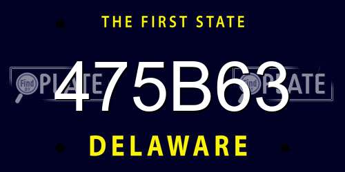 475B63 Delaware License Plate