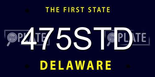 475STD Delaware License Plate